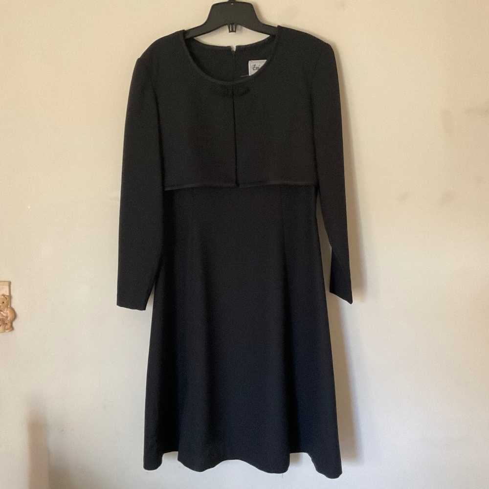 Em Elle Size 8 Black Long Sleeve Dress